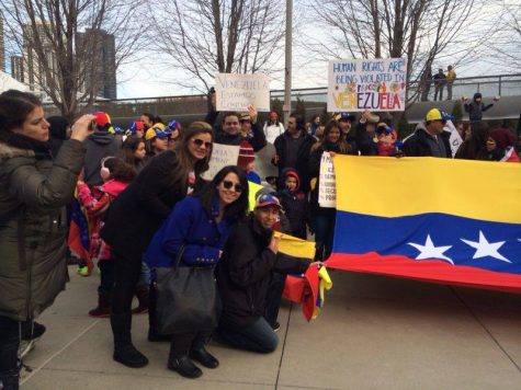 Students support the citizen protesters in Venezuela