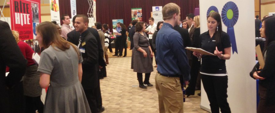 Students meet recruiters at career fair