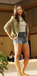 Army green jackets over high-waisted jean shorts, a statement necklace and ankle gladiator sandals don the Whitewater spring runway.