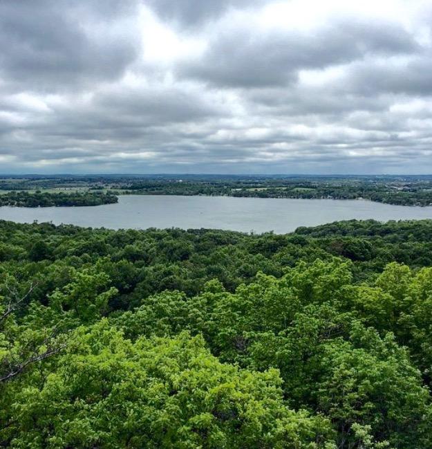 Pike Lake seen from the observation tower on Powder Hill