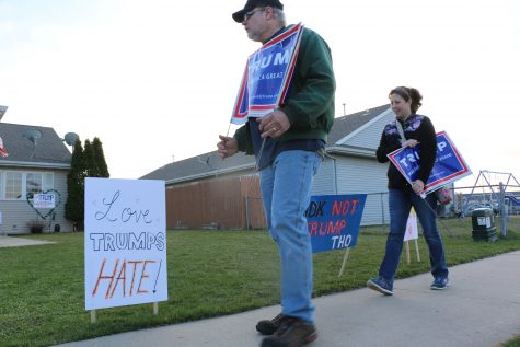 Crowd divided over Trump rally