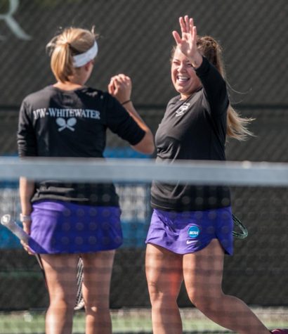 Women’s tennis handily defeats UW-Stevens Point Coach Barnes says motivation was key to win