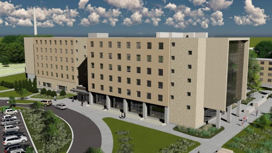 A rendering of what the new residence hall is expected to look like, from the architecture firm, Eppstein Uhen Architects. Ground will be broken for the building in late march, weather permitting. 

