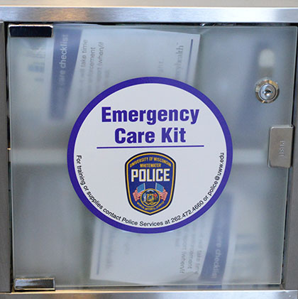 The emergency care kits installed on campus include a variety of tools including tourniquets, bandages and more. The kits were installed earlier this month.