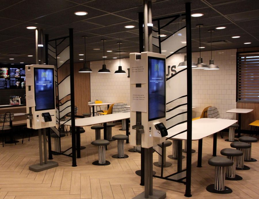 The renovation of the Whitewater McDonald’s has added plenty of new seating and kiosks for customers to order food.