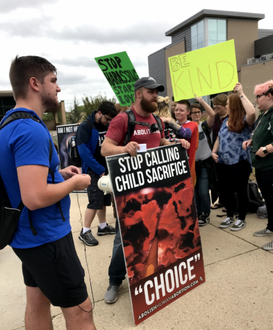 Anti-abortion messages spark student protest