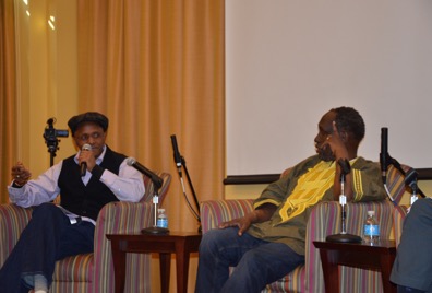 Dr. Ndirangu Wachanga interviews Ngugi wa Thiong’o for his documentary titled “Ngugi wa Thiong’o: The River Between African Languages and European Languages.”