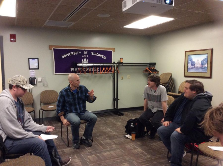 (from left to right) Oscar Sorvick, Jayson Vosz, Joshua McBride, and Jonathan MacMartin in a discussion at ZOC’s first meeting.