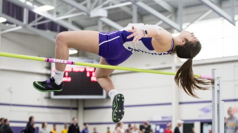 Miranda Reynolds competes in long jump for the Warhawks.