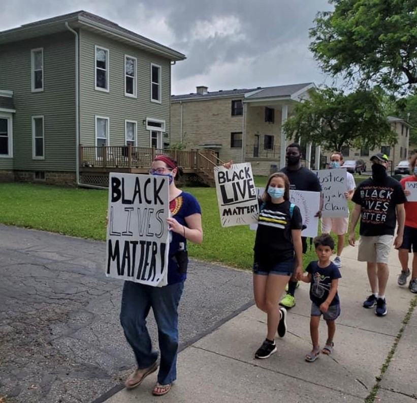 Related photo: The Fight Against Police Brutality-Whitewater group marches in Whitewater on July 7.