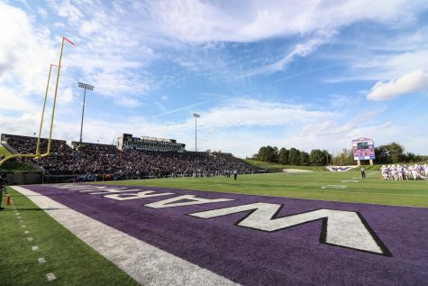 Warhawk football won't be seeing fans in the stands this season as pictured here in this game against UW-Platteville last October.