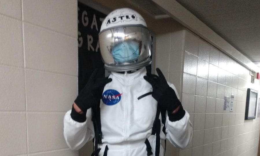 Astro the astronaut bounces around campus at 6 p.m. on weekends bringing candy and the Halloween spirit to UW-Whitewater. 