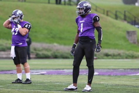 UW-Whitewater football defensive lineman Mackenzie Balanganayi, during a game against
UW-Eau Claire, at Perkins Stadium in October 2019. - Dane Sheehan
