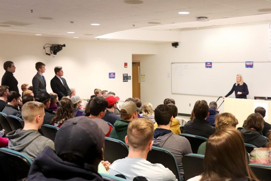 Photo submitted from UW-W College Republicans
 from March 10th, 2020 when UW-W College Republicans hosted Elisha Krauss of The Daily Wire for a guest lecture