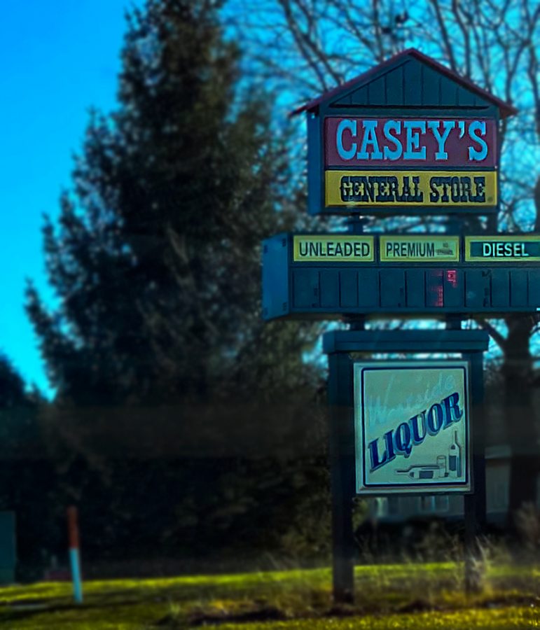 Just down the road from campus, located at 1353 W. Main St., is Casey’s General Store and gas station. This Casey’s location offers something a little different from any other gas stations- a drive-thru window!
