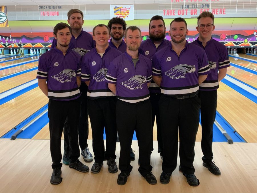 The University of Wisconsin-Whitewater men’s bowling club varsity team after winning the Sabre Shootout in Fond du Lac, WI. on Sunday Jan. 24. 