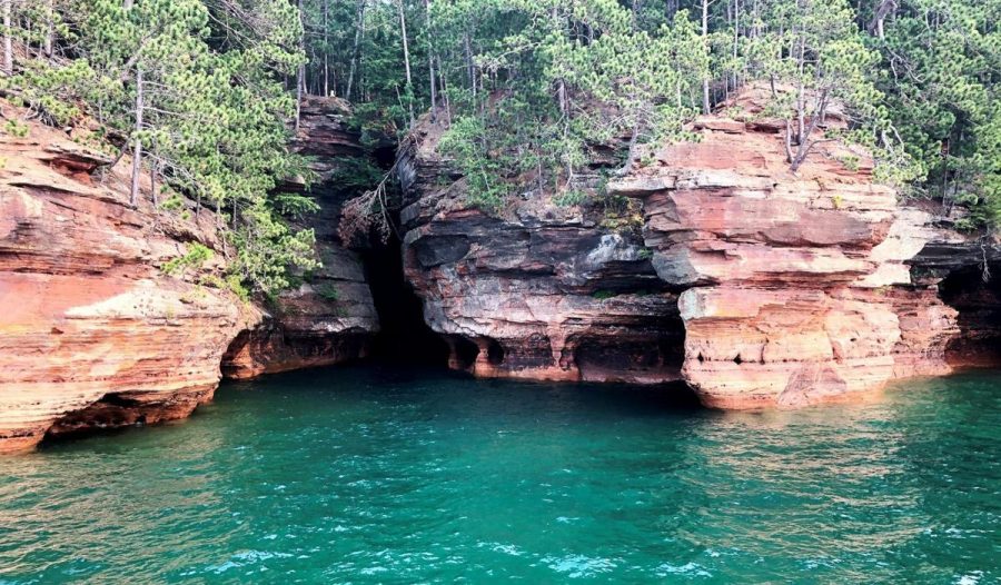 A view of some of the sea caves along the north shore of Lake Superior. 