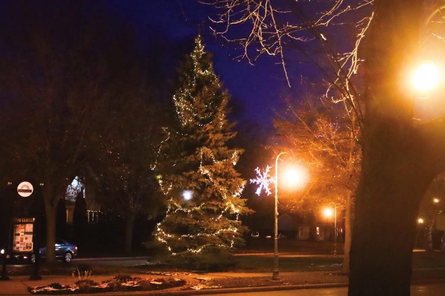 Christmas lights fill up the entire town including the lights upon the large pine tree in Flat Iron Park Saturday, Dec. 11, 2021.