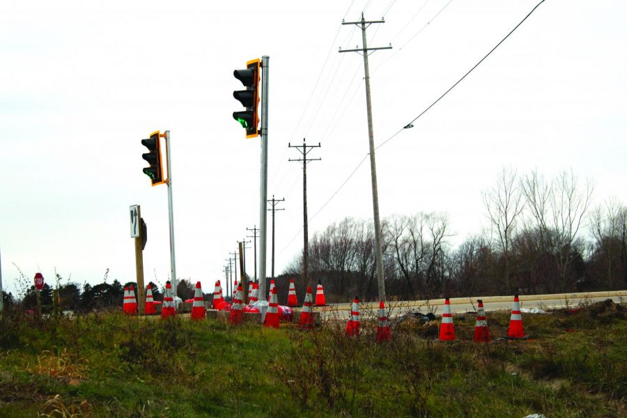 Many cones scatter the area of the semi crash that occured on Dec. 3, 2021 just outside of Whitewater.
