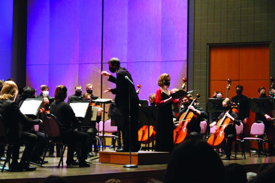 Soloist Rachel Wood performs along with the Chamber Orchestra and Chamber Singers during the annual Gala Benefit Concert on Dec. 4, 2021.