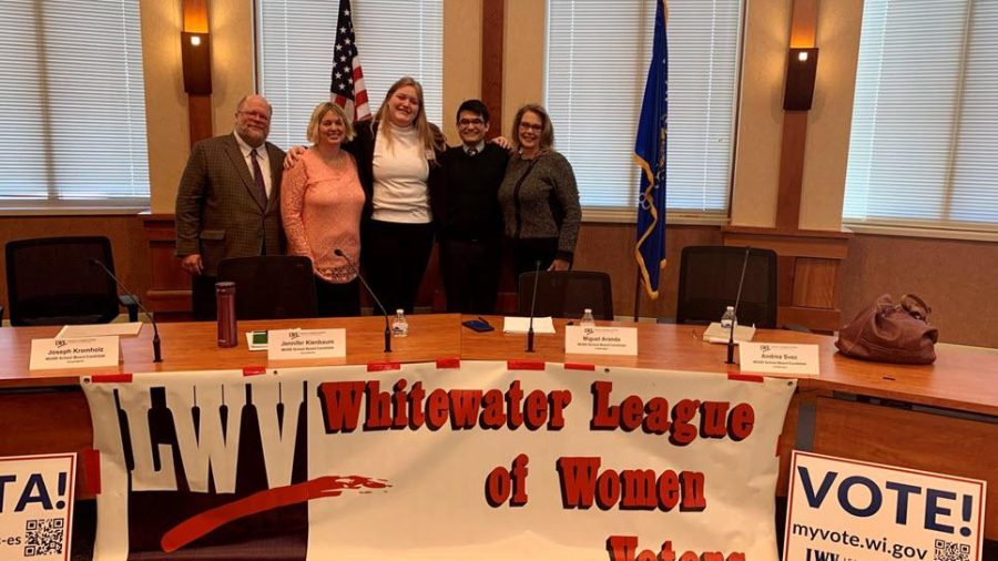 The League of Women Voters of Whitewater Area hosted a forum with Whitewater School Board candidates Saturday, March 12 in City Hall. Whitewater residents will vote Tuesday, May 5. 