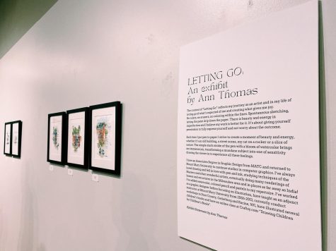 Pictured is the introduction to the exhibit entitled Letting Go by Ann Thomas.