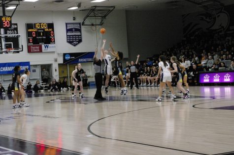 UW-Whitewater Women’s basketball team tip off playoff game against Webster University in the Kachel Gymnasium Mar. 3 2023
