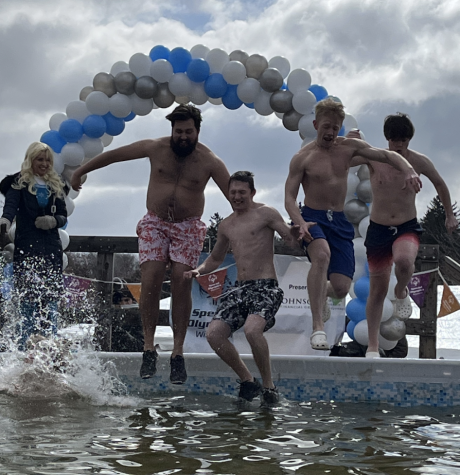 Photo by Josh Stoughton
Participants who raised money for Special Olympics Wisconsin jump into cold water

