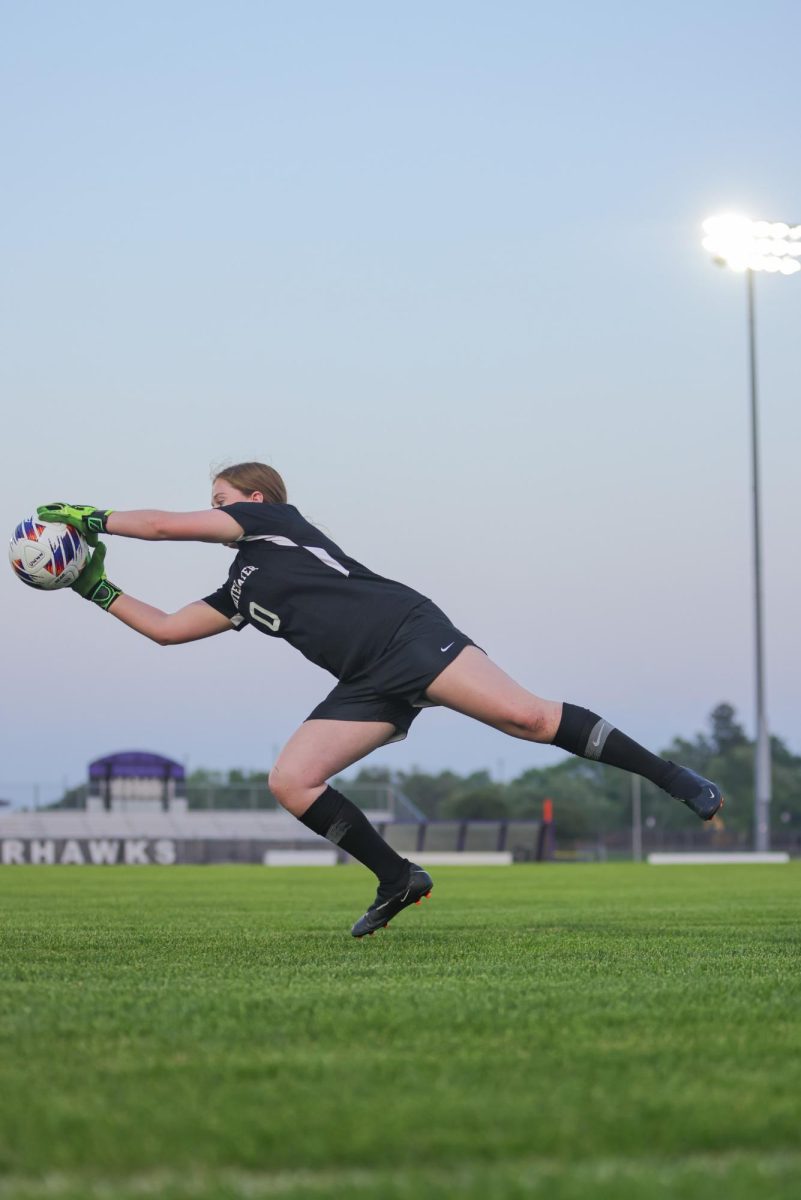 Senior goalie Emma Hager always does her best to lead by example and support her team.
