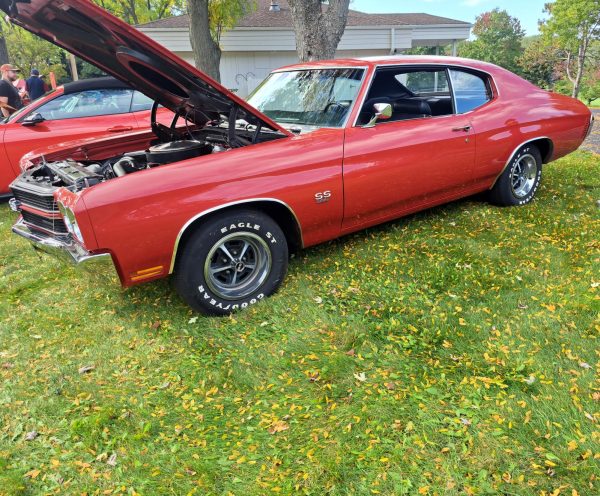 Seen here is an early 1970s Chevy Chevelle Super Sport 396 at Whitewater’s Cars and Coffee at Lake Home sponsored by Discover Whitewater Tourism Info in Whitewater Sat Oct 1 2023.