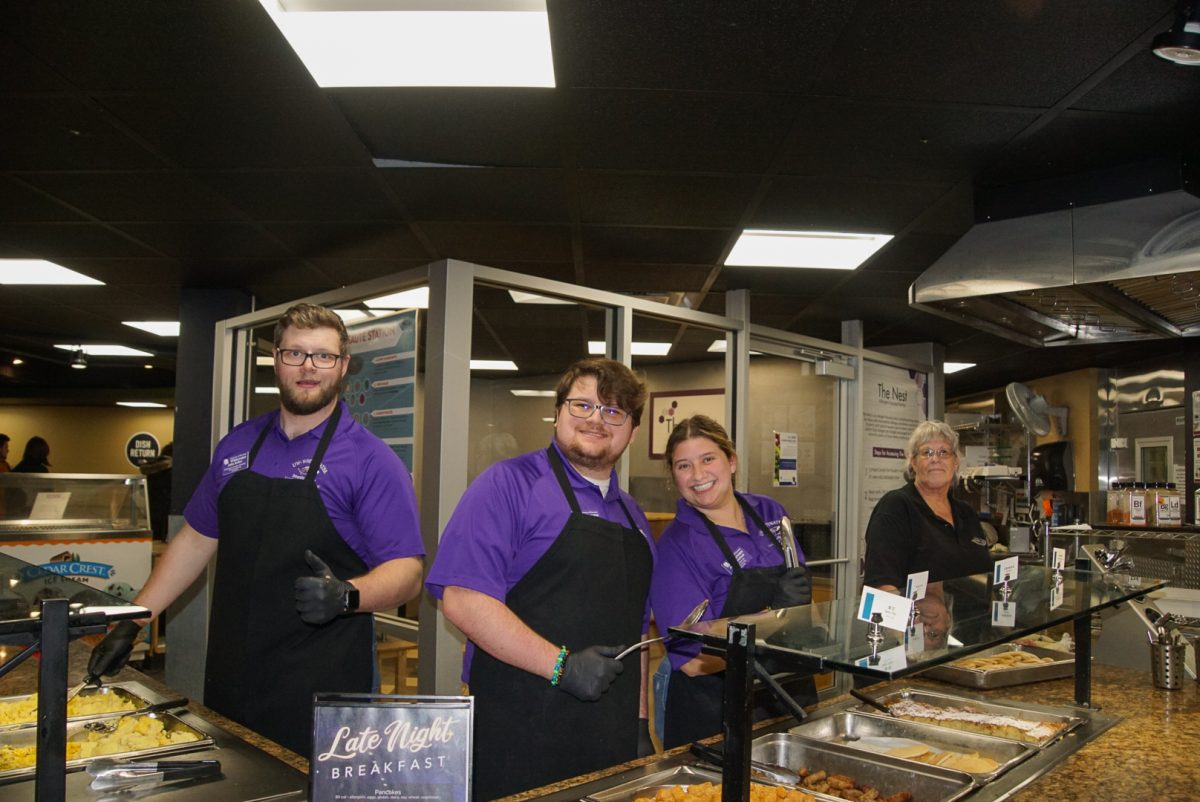 Esker Hall Dining Services employees volunteer to serve students.