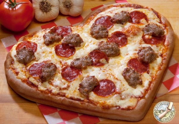 Rocky Roccos heart-shaped pizza