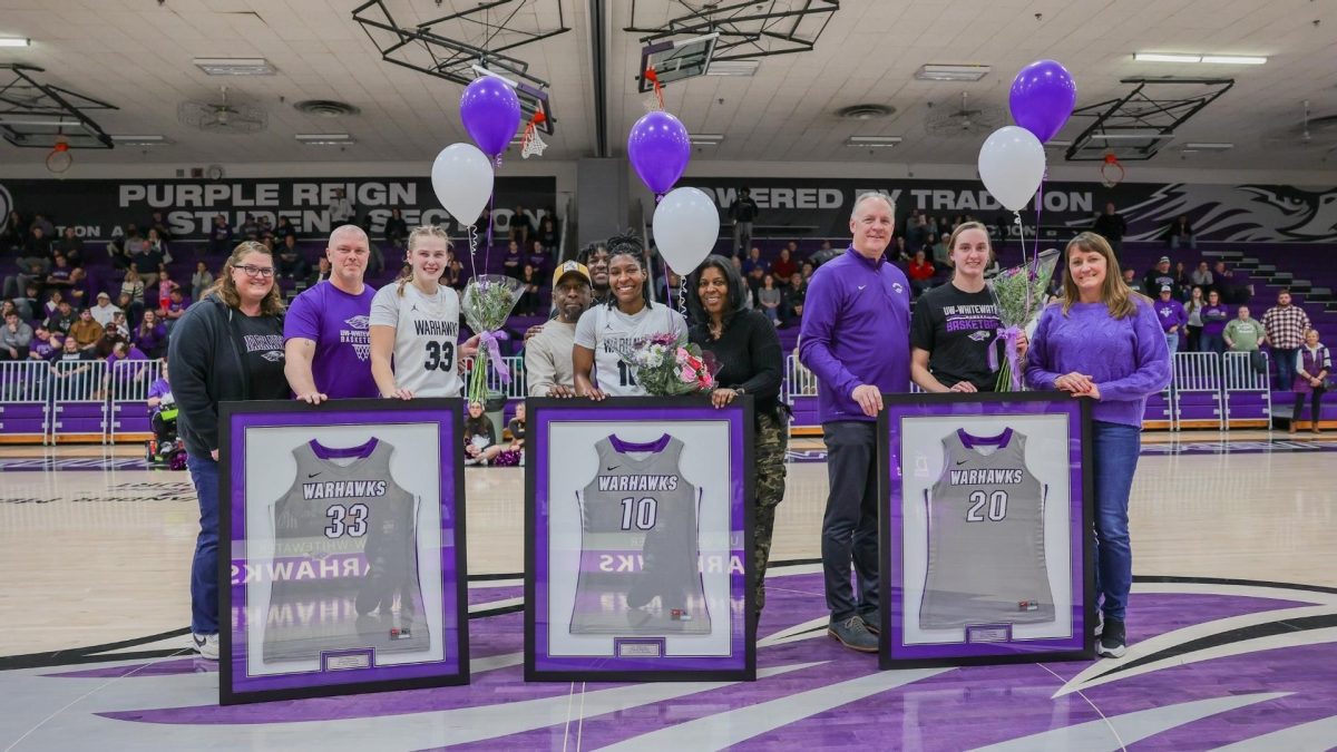 On Saturday, the Warhawks were on their home court and pulled out a huge comeback to win their 9th WIAC game. It was also a big night due to it being senior night.