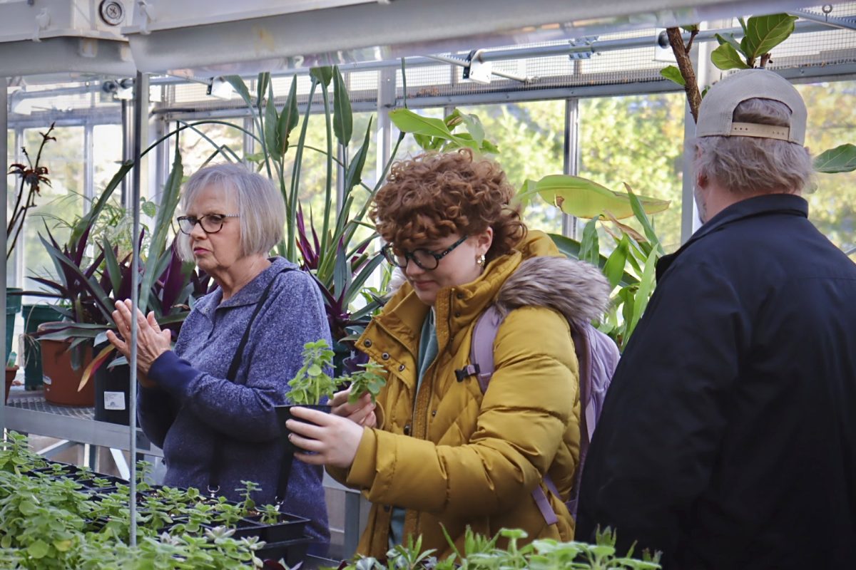 Senior+Abbey+Cronin+picks+up+a+potted+plant+in+the+Upham+Greenhouse+during+the+From+Scraps+to+Soil%3A+Composting+Basics+UW-Sustainability+event+Tuesday+evening%2C+March+19%2C+2024.