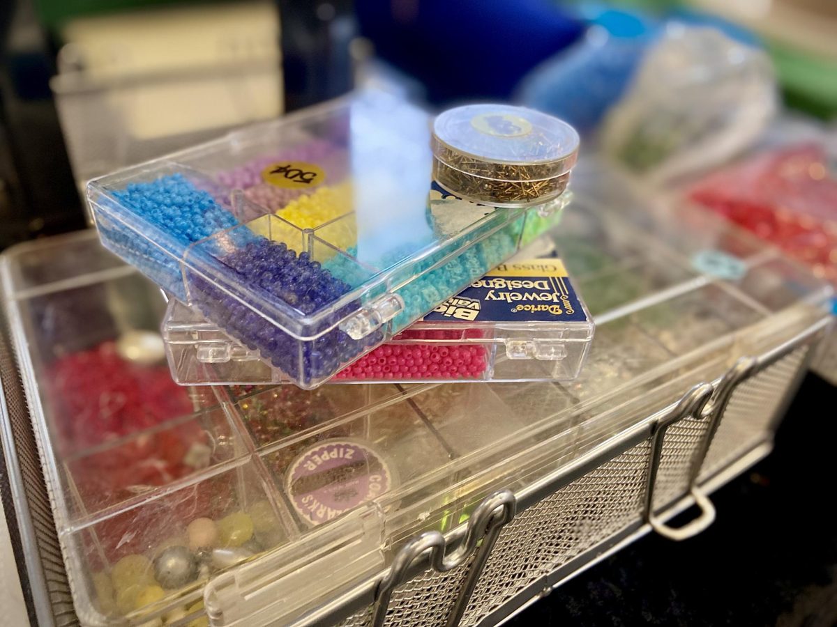 Various items such as beads, sewing needles, yarn, paintings, and crafting supplies were on sale during the Whitewater Arts Alliance Sale held Thursday afternoon and evening, March 21, 2024.