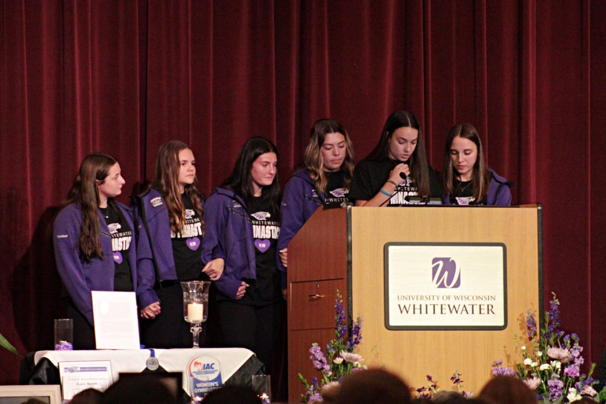 Senior Gymnasts speak about their teammate, Kara Welsh in the Hamilton Room, University Center on Thursday, September 5, 2024.