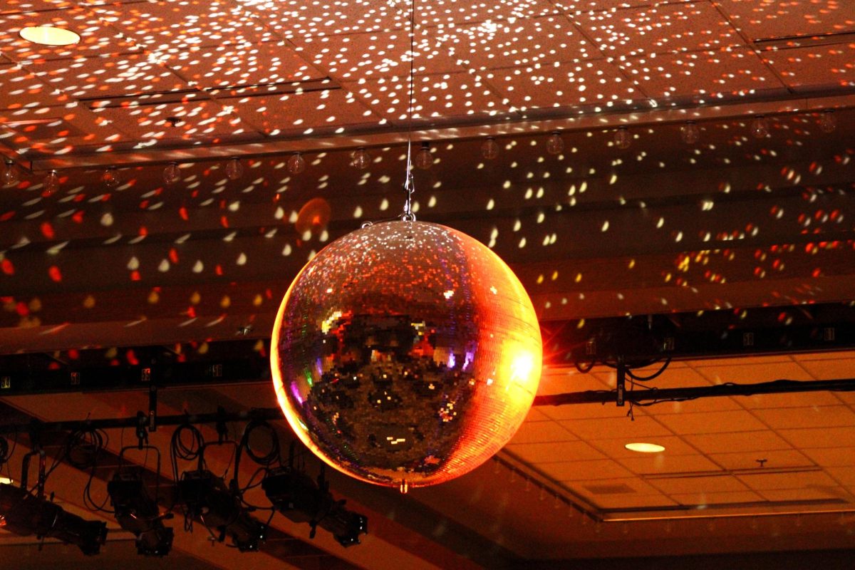 The big disco ball illuminates the room, Oct. 11, 2024.