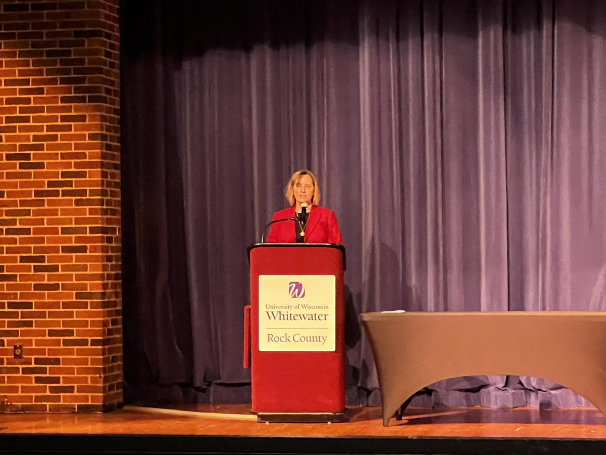 Anne Nack speaking about the career of Rock County District Attorney David O'Leary