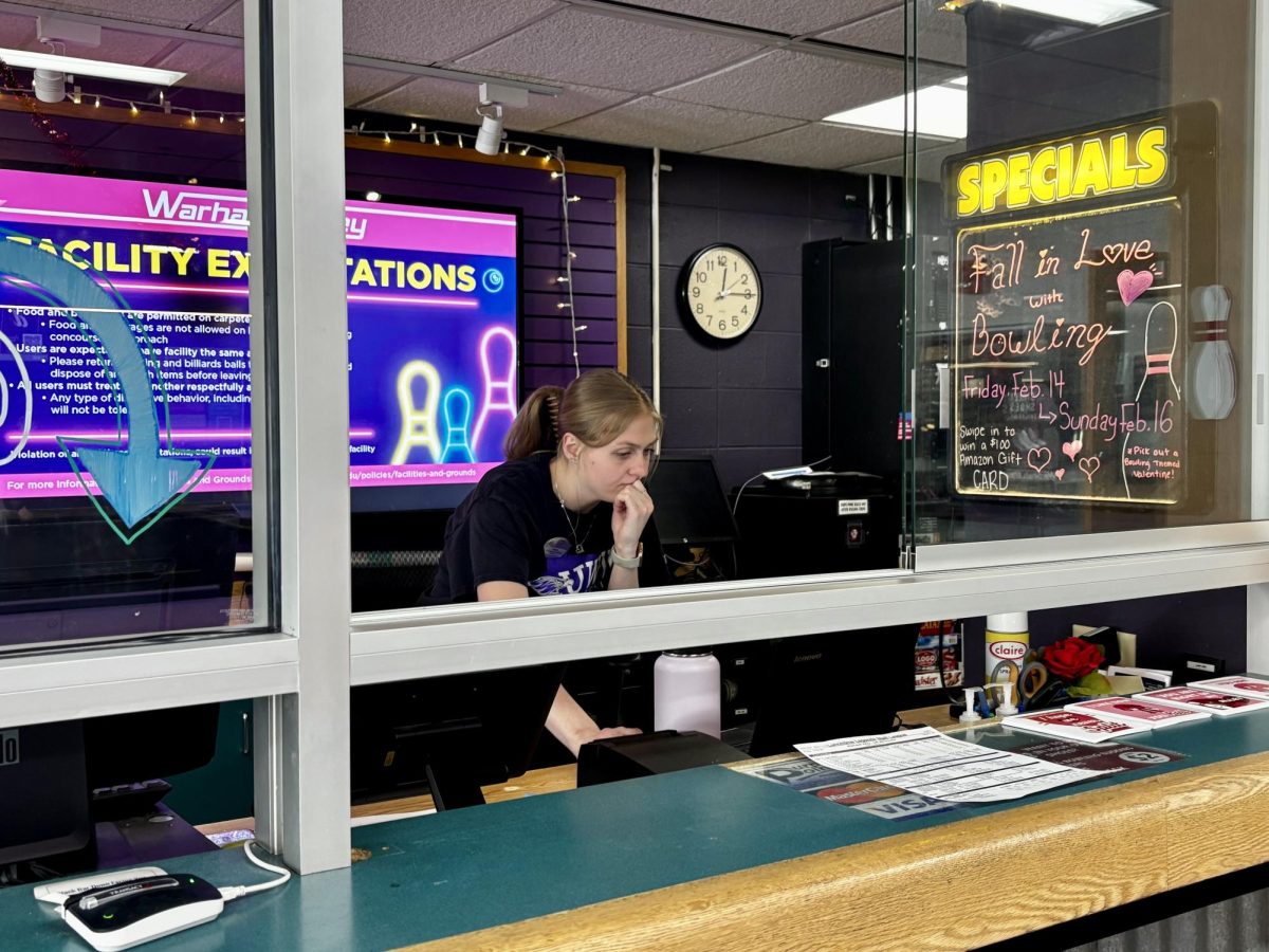 Kaylee Schram hard at work at Warhawk Alley, Feb 14, 2025.