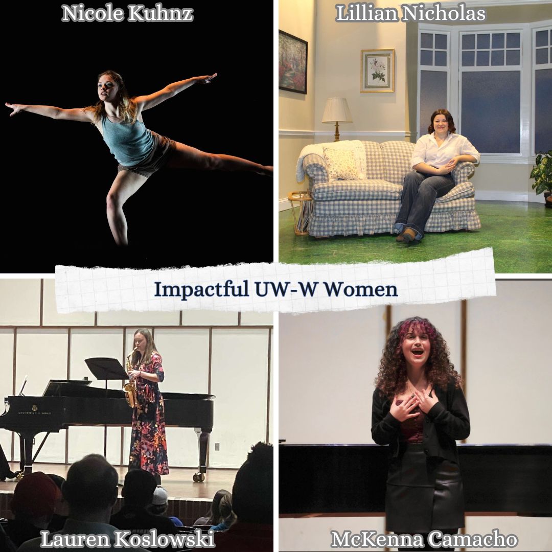 A photo collage of the 4 women in the article, all of the impactful in the arts here at UW-Whitewater.