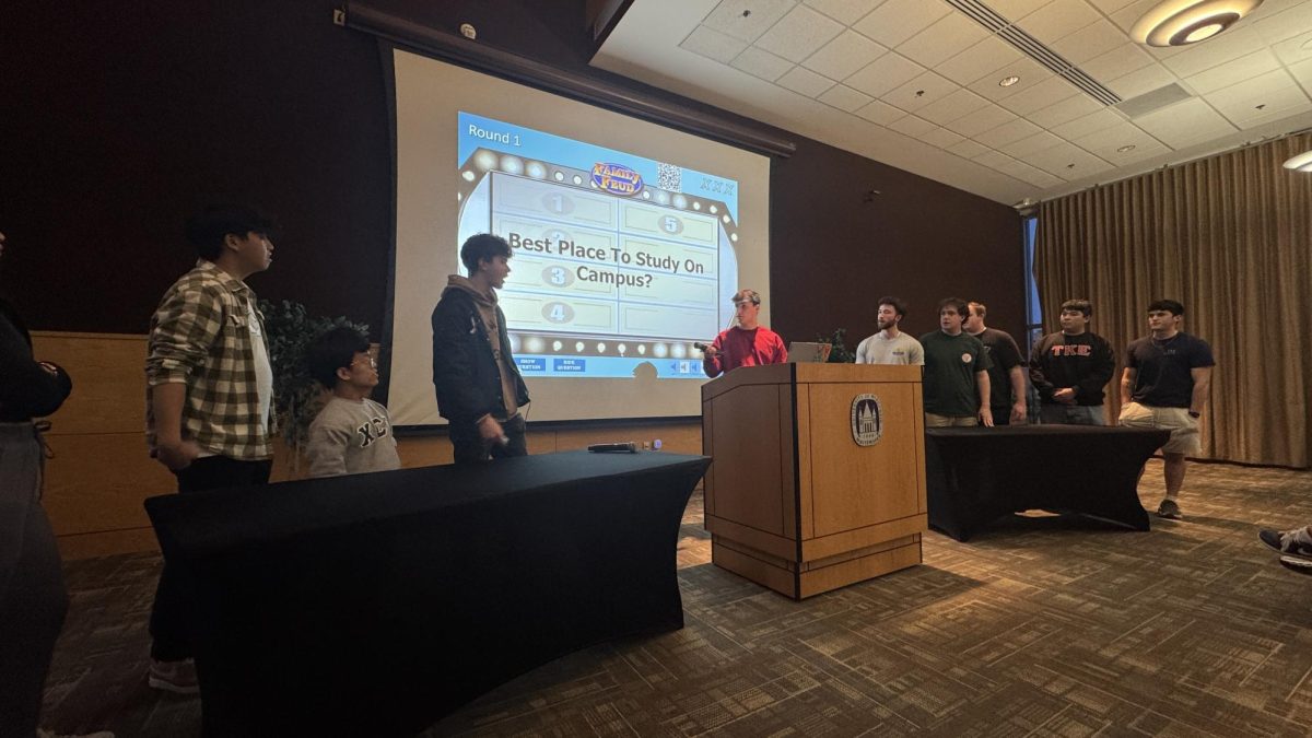 Greek organizations compete amongst one another in a UW-Whitewater-themed Family Feud.