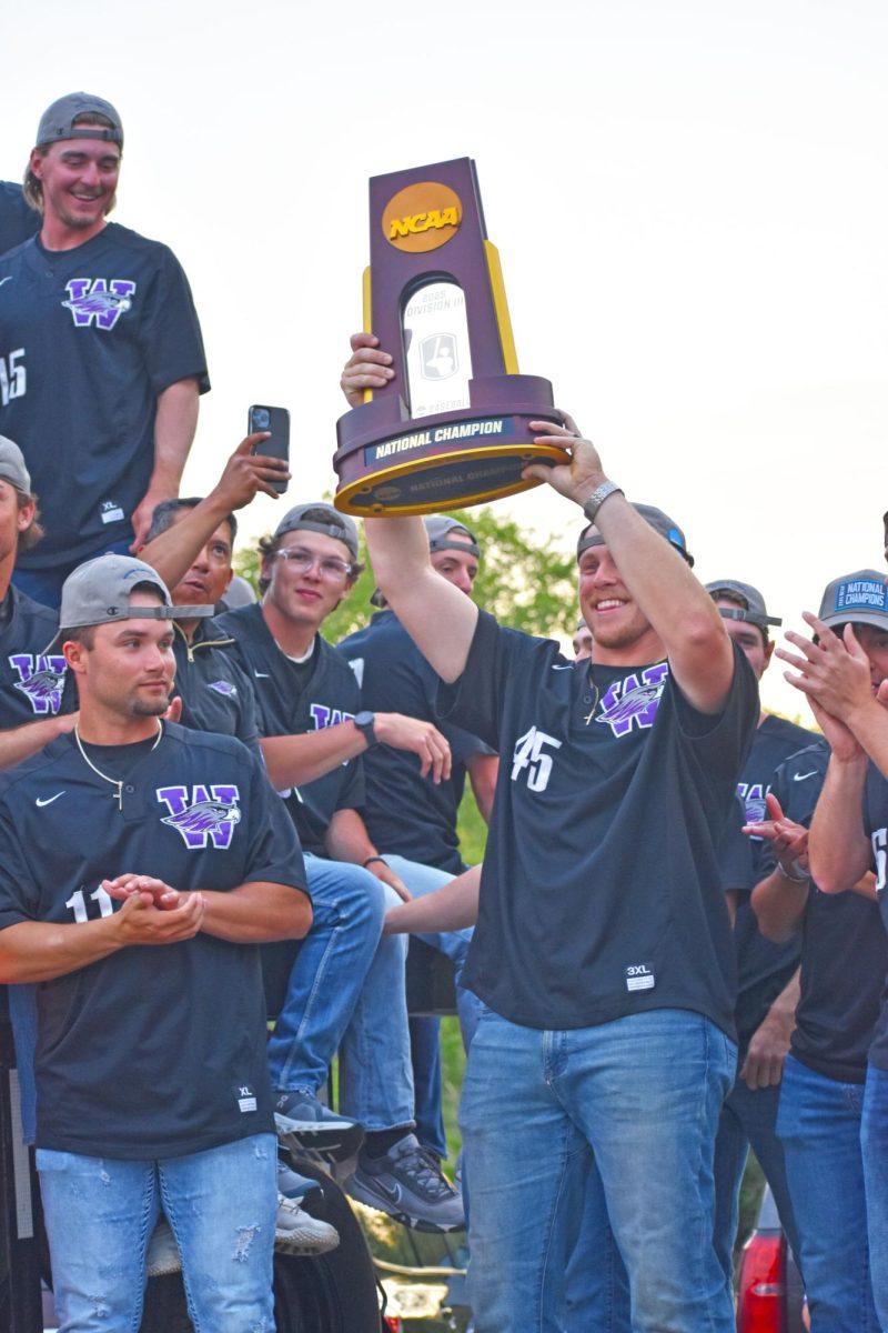 UW-Whitewater 2025 Baseball team celebrates as they leave for their parade around the City of Whitewater at Prucha Field at James B. Miller Stadium on June 5th, 2025.
