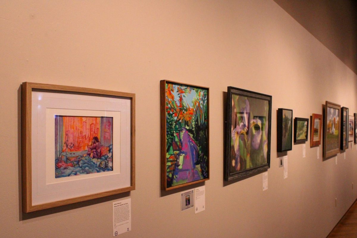 Artwork from the “First Annual Paint Wisconsin – A Tribute to Marilyn Fuerstenberg” exhibition displayed at the UC’s Roberta's Art Gallery on Aug. 29, 2025.