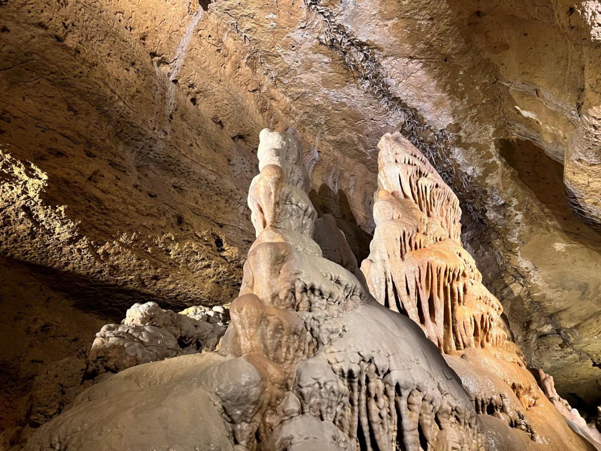 Examples of stalagmites in the cave.