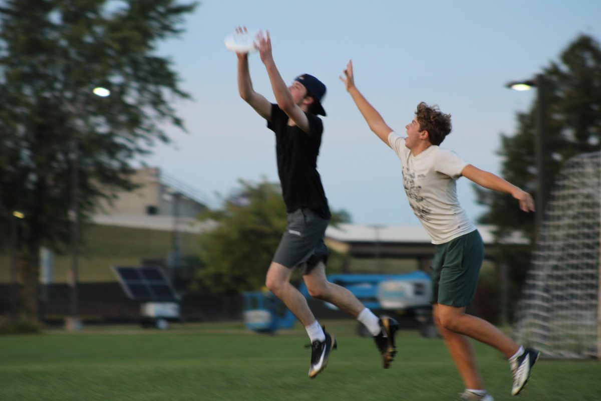 The Men’s Ultimate Frisbee team, Subpar, practicing at the William’s Center Athletic Field on September 30th, 2025.
