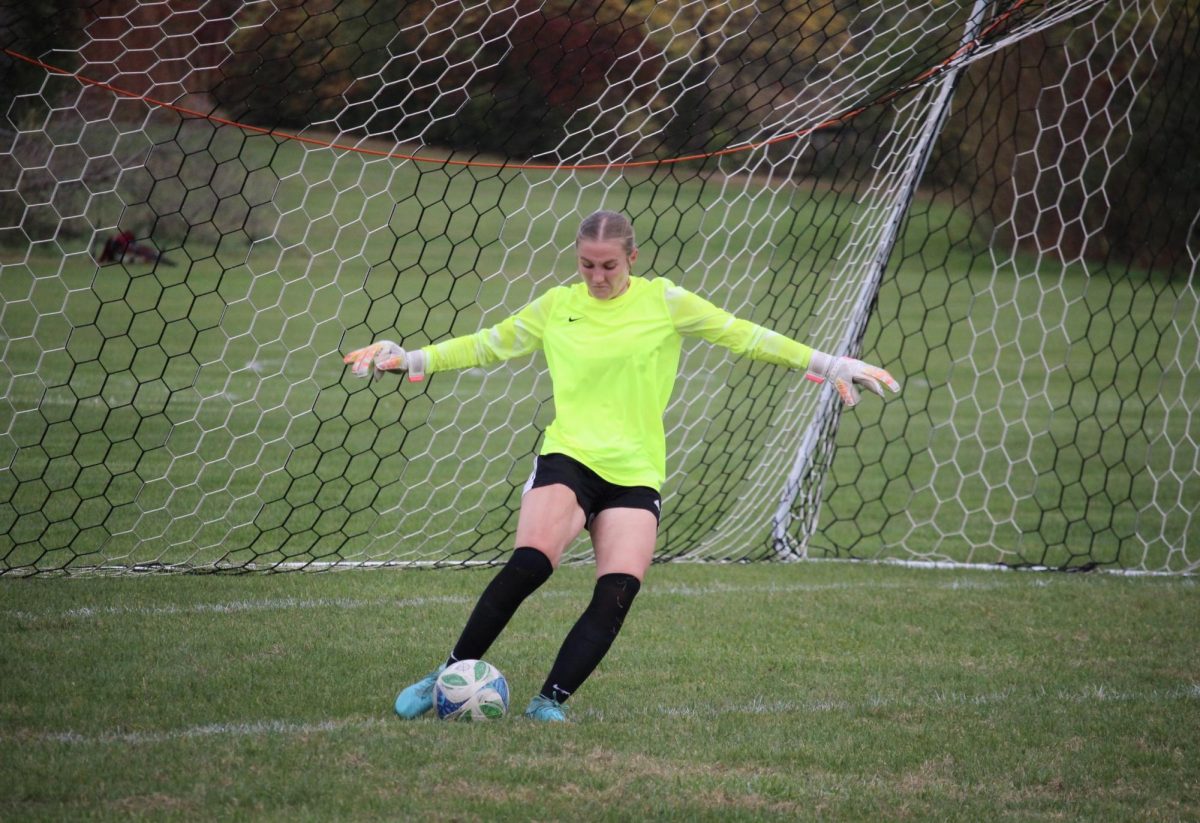UW-Whitewater Women’s Soccer Club’s Goalie saves a shot while competing against UW-Madison on Friday, Oct. 17th, 2025 at UW-Madison’s field.
