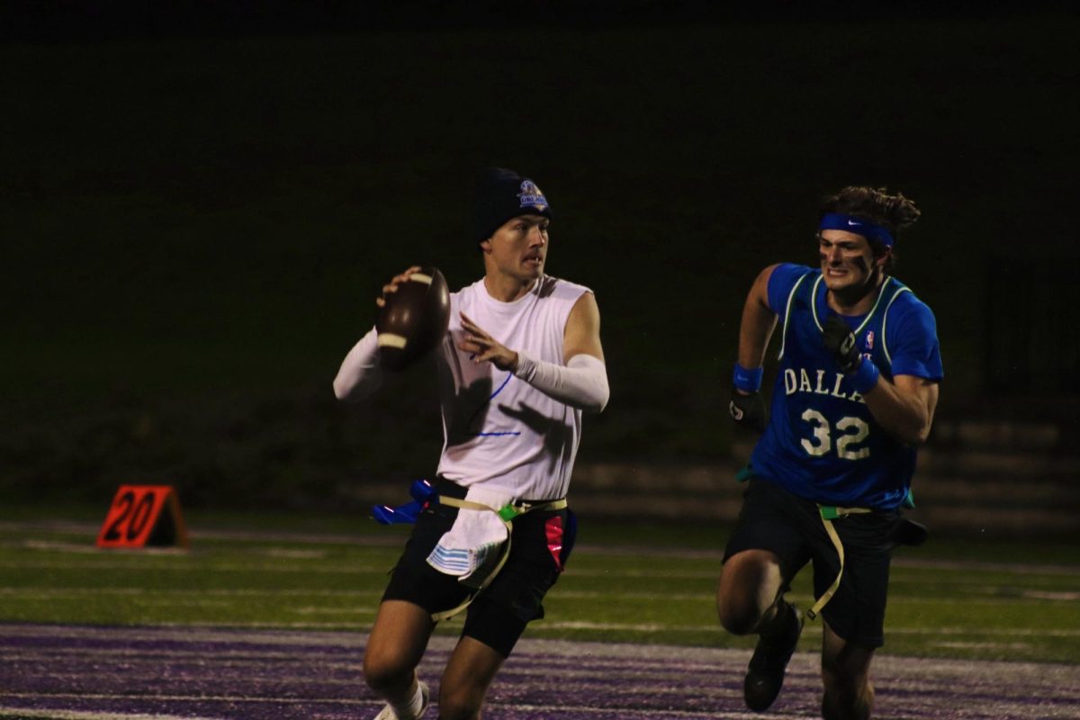 UW-Whitewater students competing in the Co-Rec Flag Football Championships on
October 21, 2025.
