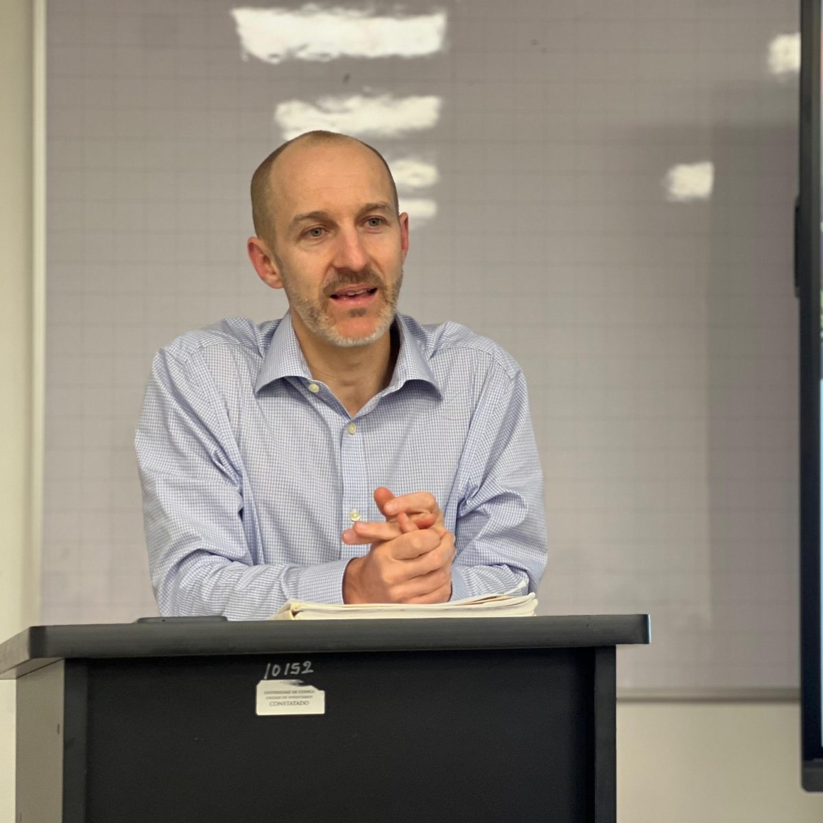 Stephen Levas doing a lecture in Colombia and Ecuador.