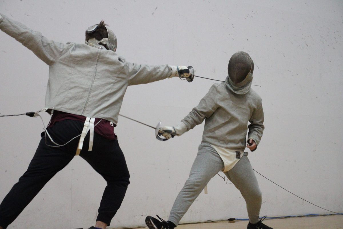The UW-W Fencing club practicing at the William’s Center Racquetball courts on November 11th, 2025.
