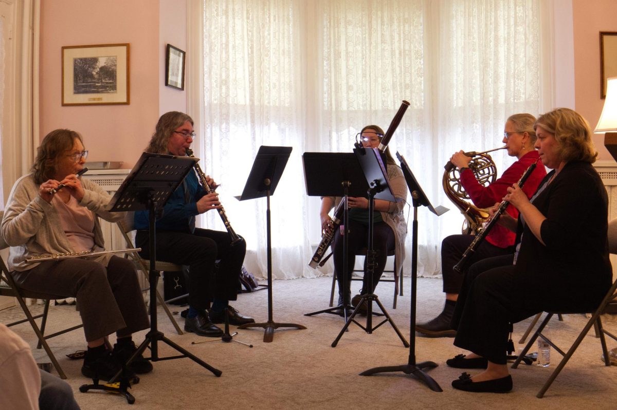 The Rock River Wind Quintet playing Winnie-the-Pooh Suite, composed by Gwyn Parry-Jones during the Bassett House’s March 15 concert. 